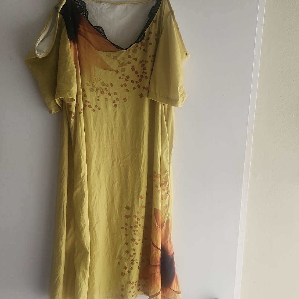 SHEIN Yellow Floral Mini Dress